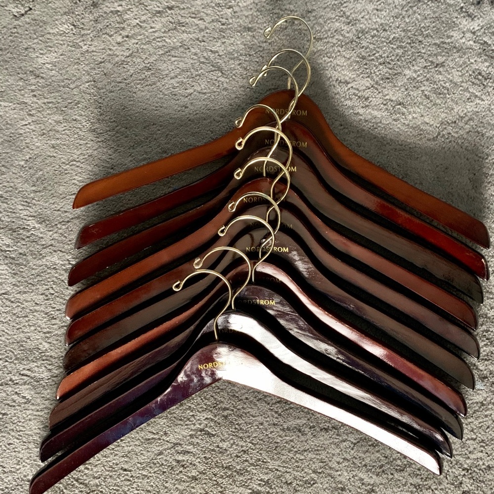 Set of 10 Nordstrom wooden hangers